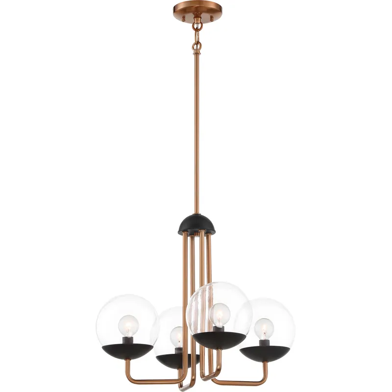 Outer Limits 4 Light 19 inch Painted Bronze W/Natural Brush Chandelier Ceiling Light