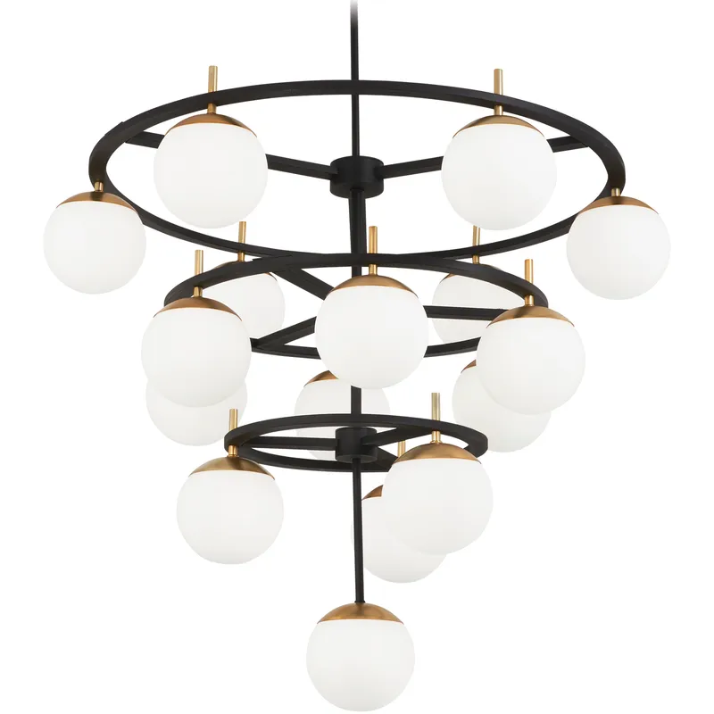 Alluria 16 Light 36 inch Weathered Black W/Autumn Gold Chandelier Ceiling Light