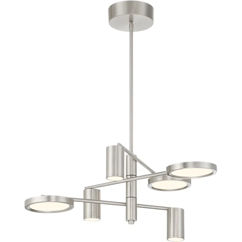 Swivel LED 28.5 inch Brushed Nickel Chandelier Ceiling Light