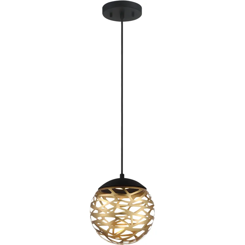 Golden Eclipse LED 7.88 inch Coal And Honey Gold Mini Pendant Ceiling Light