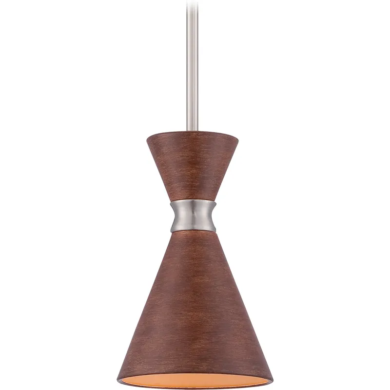 Conic 1 Light 5.5 inch Distressed Koa Mini Pendant Ceiling Light