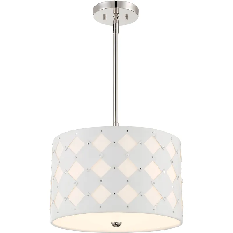 Patchwork 3 Light 16 inch Polished Nickel Pendant Ceiling Light