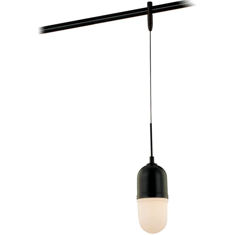 GK Lightrail 1 Light 3.75 inch Black Gloss Pendant Ceiling Light, Series 4
