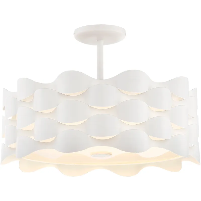Coastal Current LED 18 inch Sand White Semi Flush Ceiling Light