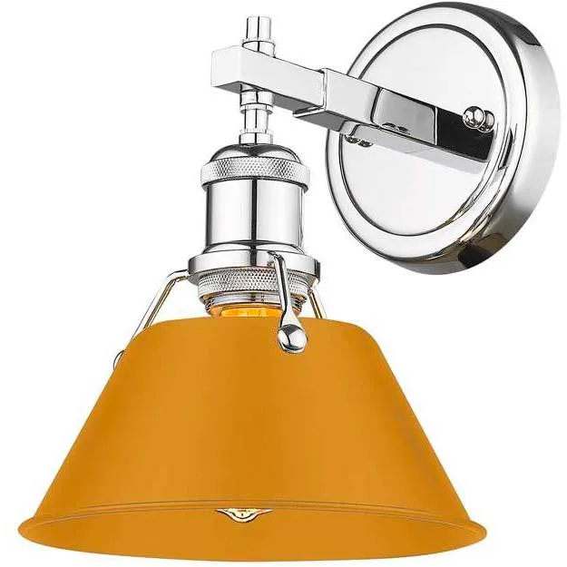 Yep Orwell Vanity Wall Light in Chrome, Auric Yellow