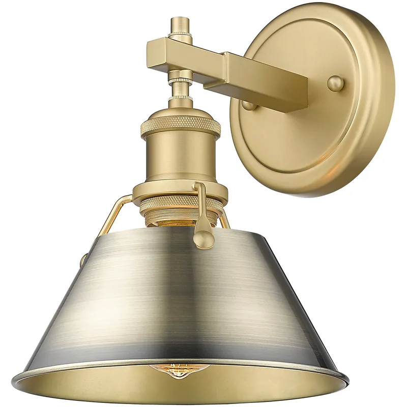 Yep Orwell Vanity Wall Light in Aged Brass, Brushed Champagne Brass