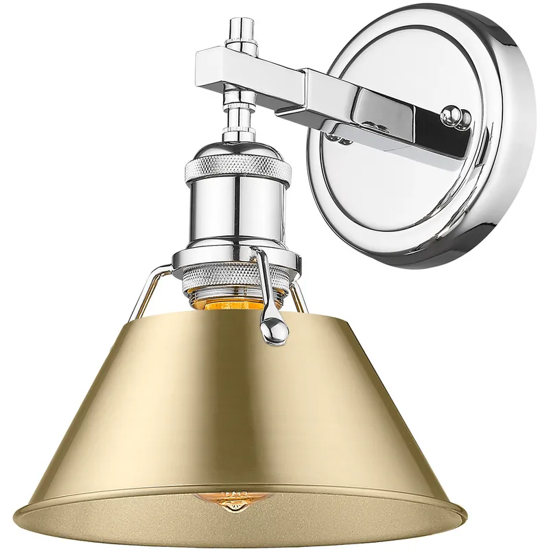 Yep Orwell Vanity Wall Light in Chrome, Brushed Champagne Brass