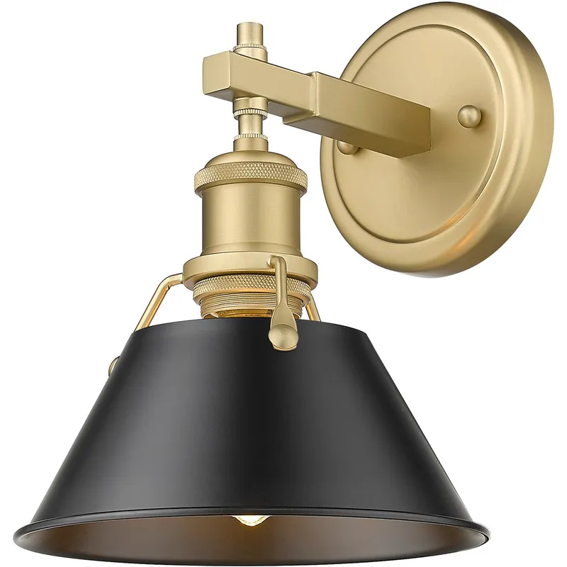 Yep Orwell Vanity Wall Light in Matte Black, Brushed Champagne Brass