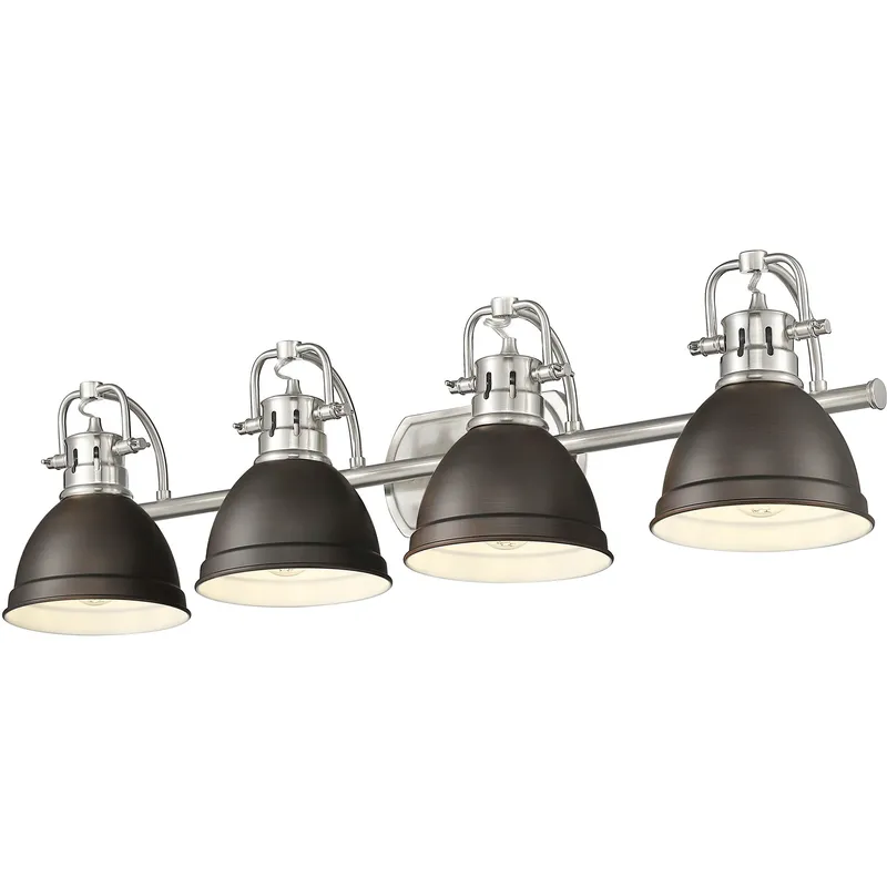 Yep Duncan Vanity Wall Light in Pewter, Rubbed Bronze