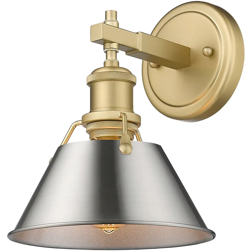 Yep Orwell Vanity Wall Light in Pewter, Brushed Champagne Brass