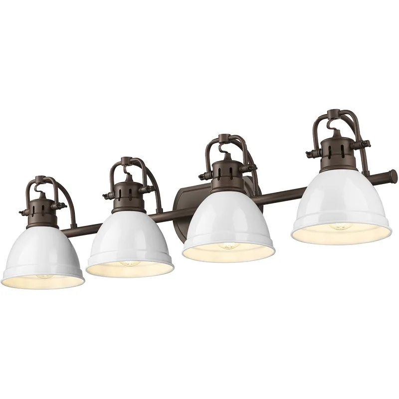 Yep Duncan Vanity Wall Light in Rubbed Bronze, White