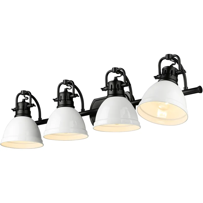 Yep Duncan Vanity Wall Light in Matte Black, White