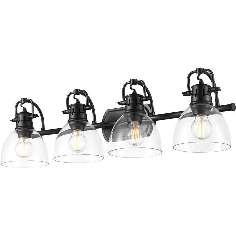 Yep Duncan Vanity Wall Light in Matte Black, Clear Glass