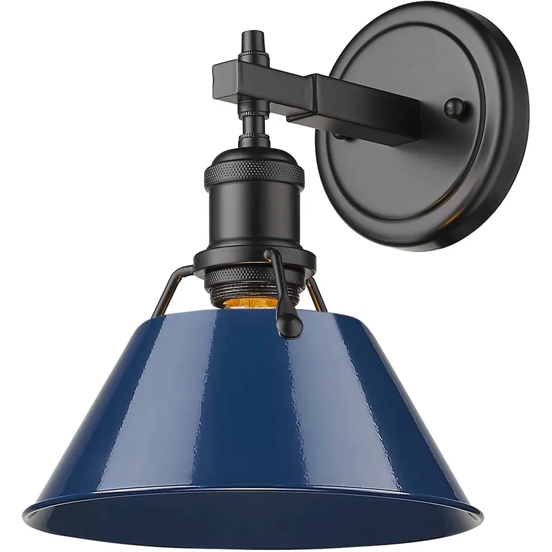 Yep Orwell Vanity Wall Light in Matte Black, Navy