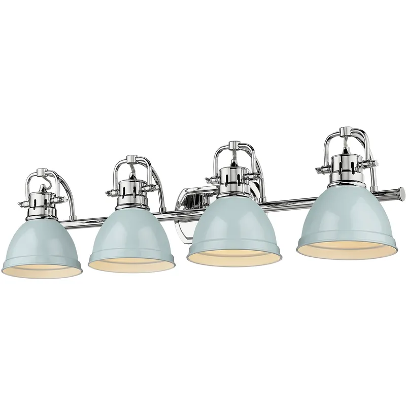 Yep Duncan Vanity Wall Light in Chrome, Seafoam