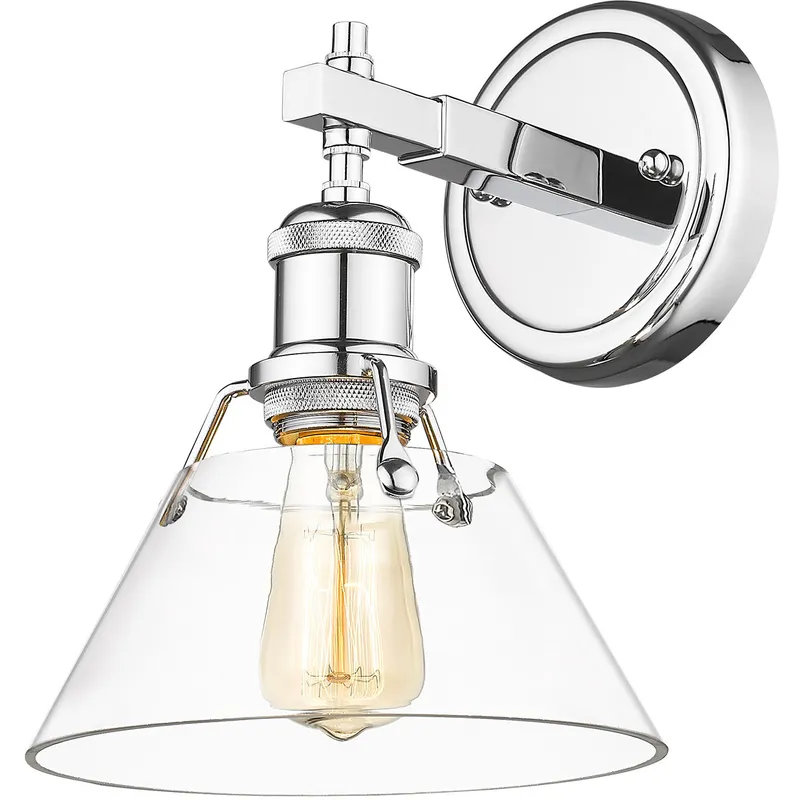 Yep Orwell Vanity Wall Light in Chrome, Clear Glass