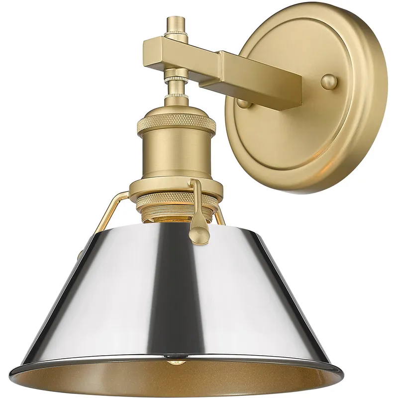 Yep Orwell Vanity Wall Light in Chrome, Brushed Champagne Brass
