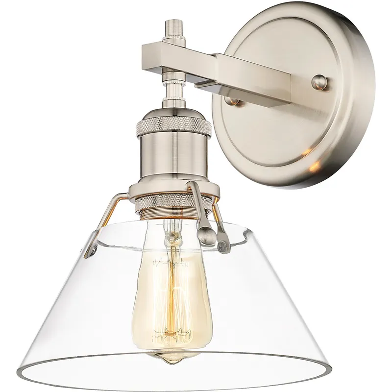 Yep Orwell Vanity Wall Light in Pewter, Clear Glass