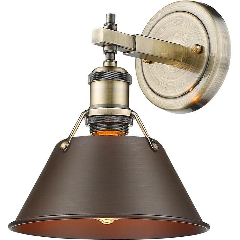 Yep Orwell Vanity Wall Light in Aged Brass, Rubbed Bronze