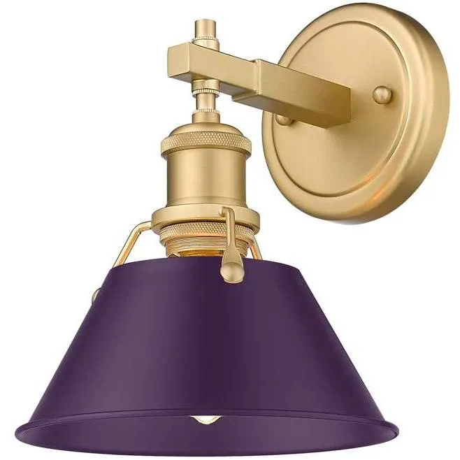 Yep Orwell Vanity Wall Light in Brushed Champagne Brass, Exotic Purple