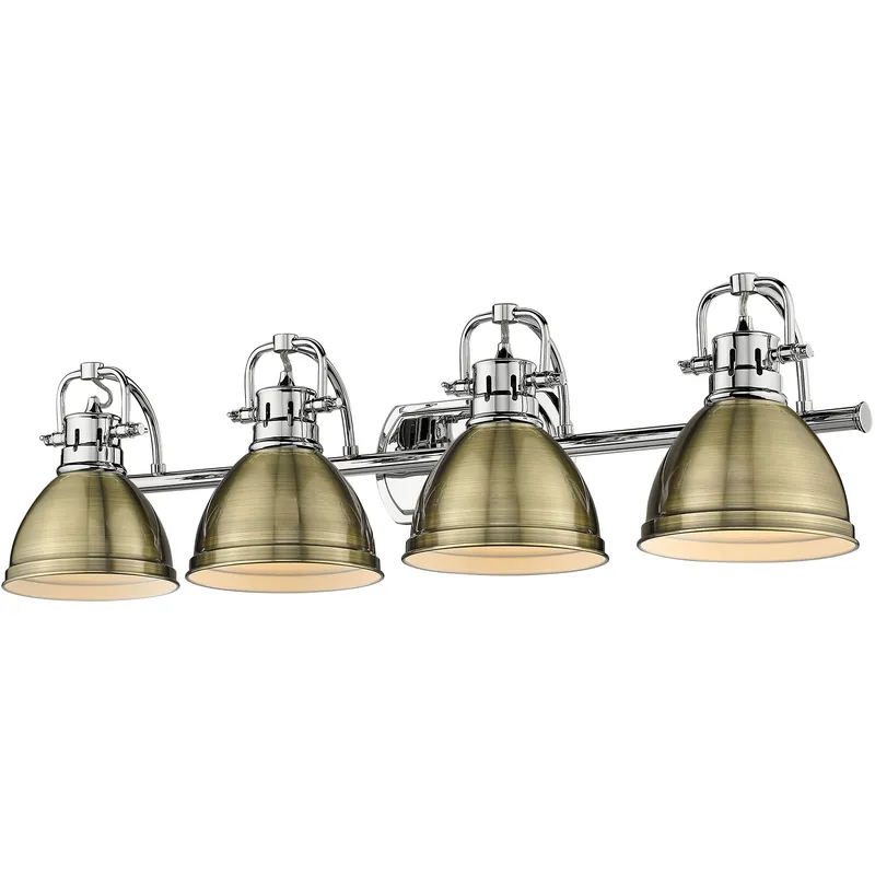 Yep Duncan Vanity Wall Light in Chrome, Aged Brass