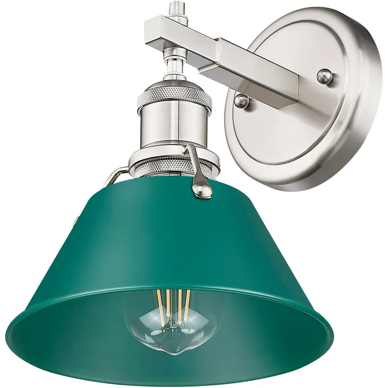 Yep Orwell Vanity Wall Light in Pewter, Pine Green