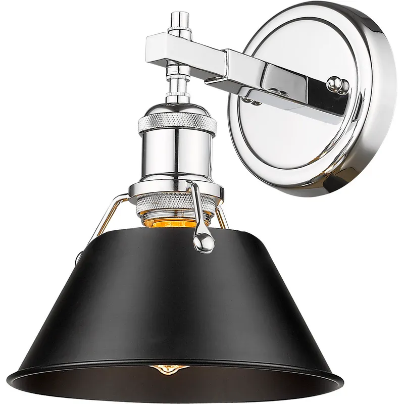 Yep Orwell Vanity Wall Light in Chrome, Matte Black