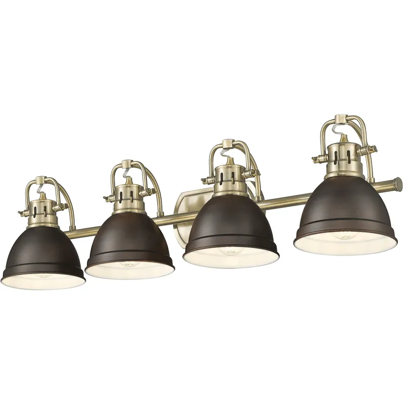 Yep Duncan Vanity Wall Light in Aged Brass, Rubbed Bronze
