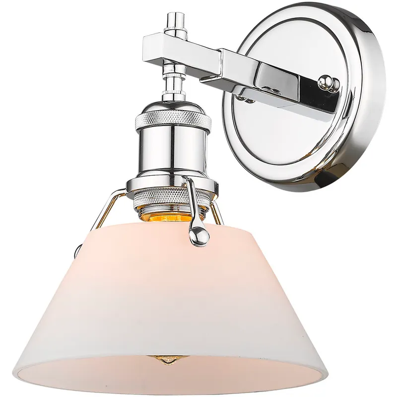 Yep Orwell Vanity Wall Light in Chrome, Opal Glass