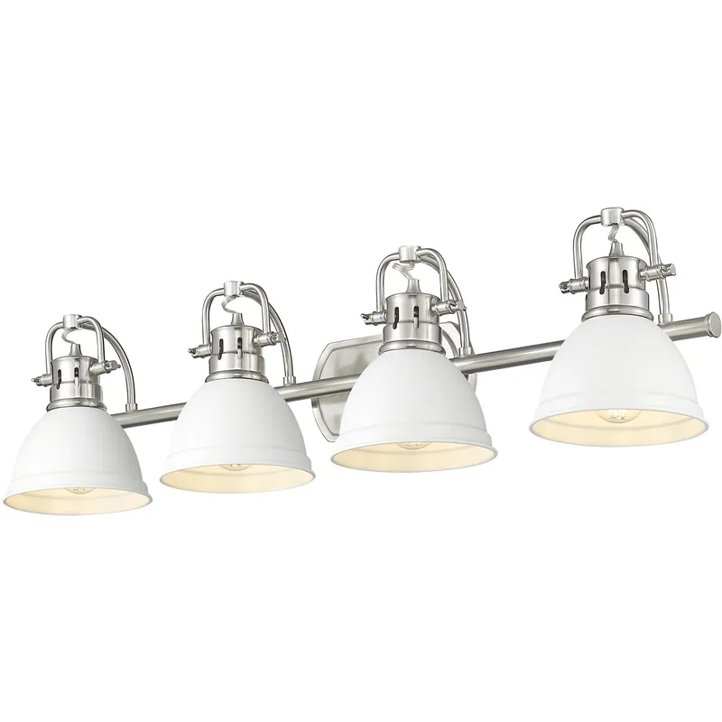 Yep Duncan Vanity Wall Light in Pewter, Matte White