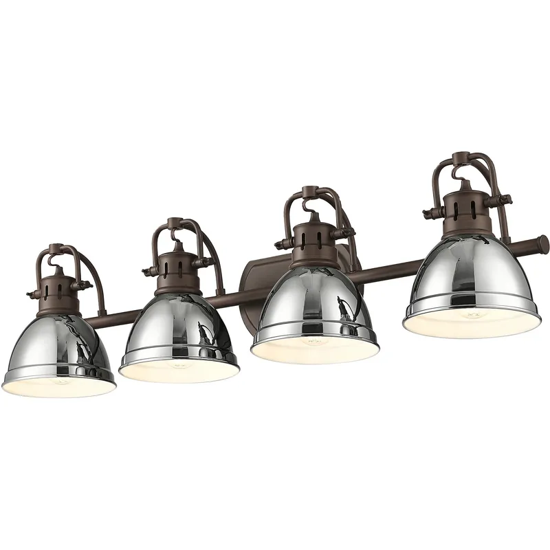 Yep Duncan Vanity Wall Light in Rubbed Bronze, Chrome
