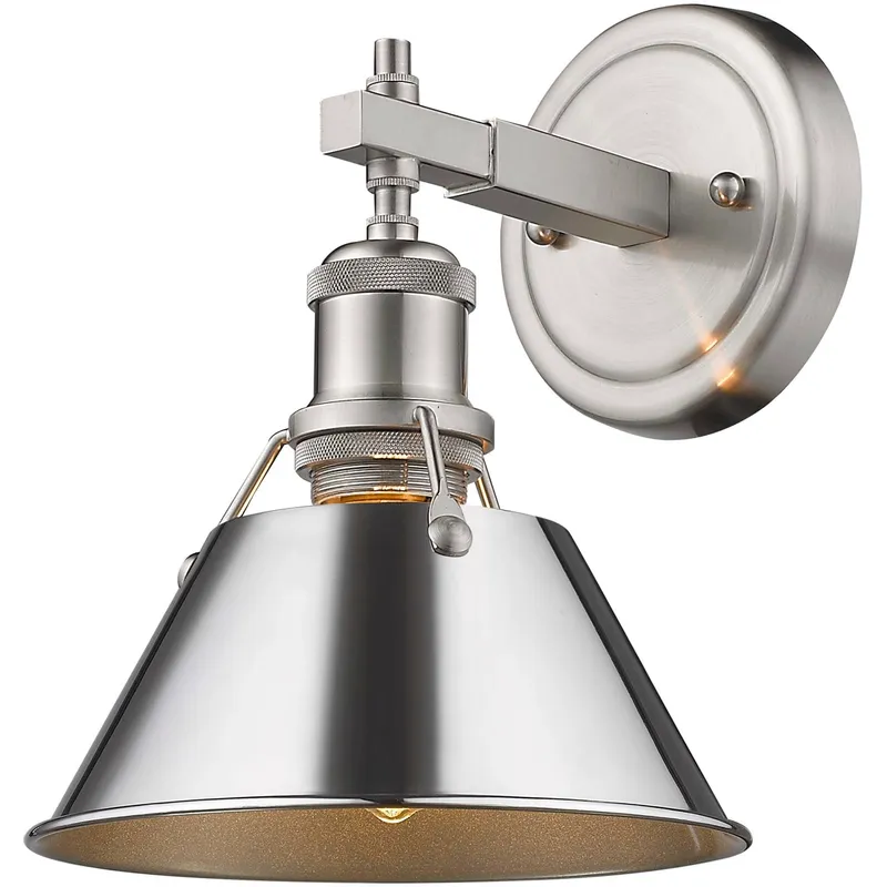 Yep Orwell Vanity Wall Light in Pewter, Chrome