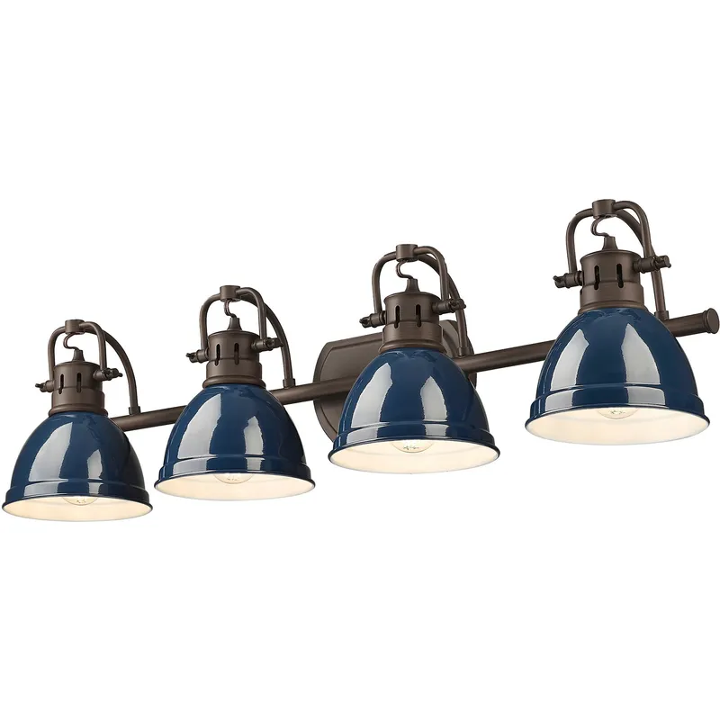 Yep Duncan Vanity Wall Light in Rubbed Bronze, Navy