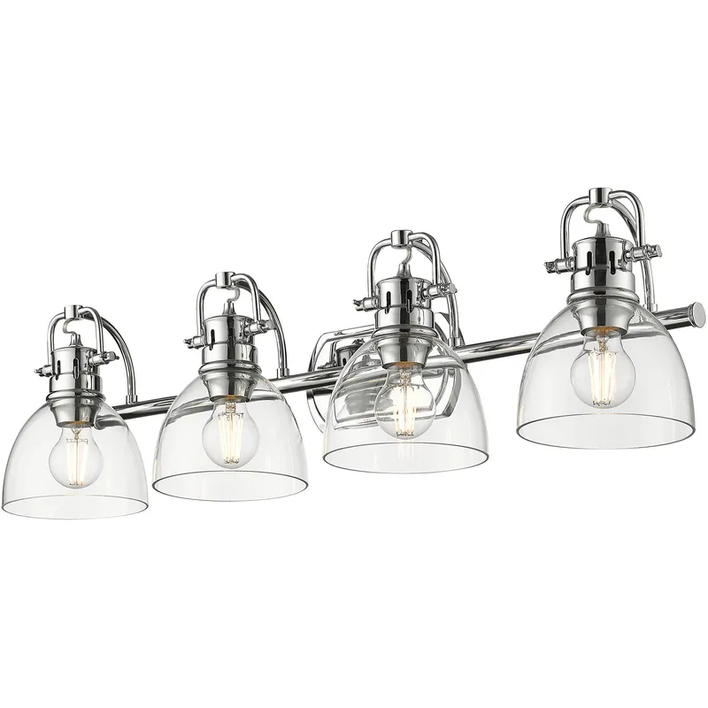 Yep Duncan Vanity Wall Light in Chrome, Clear Glass
