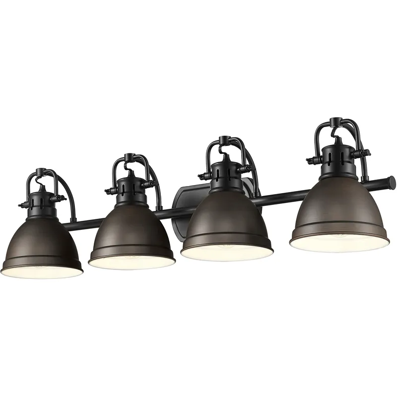 Yep Duncan Vanity Wall Light in Matte Black, Rubbed Bronze
