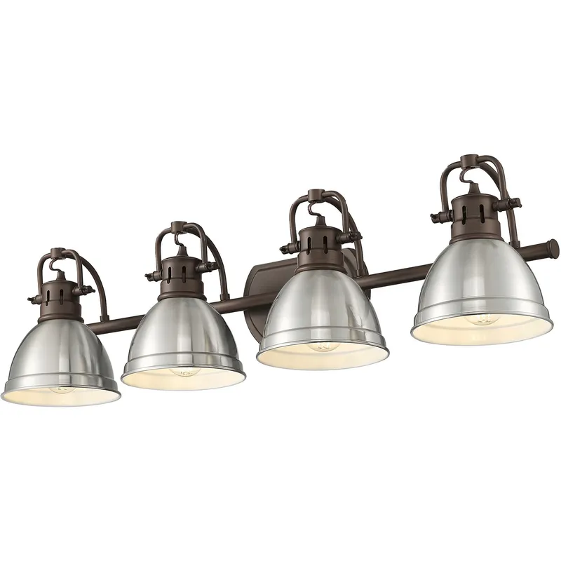 Yep Duncan Vanity Wall Light in Rubbed Bronze, Pewter
