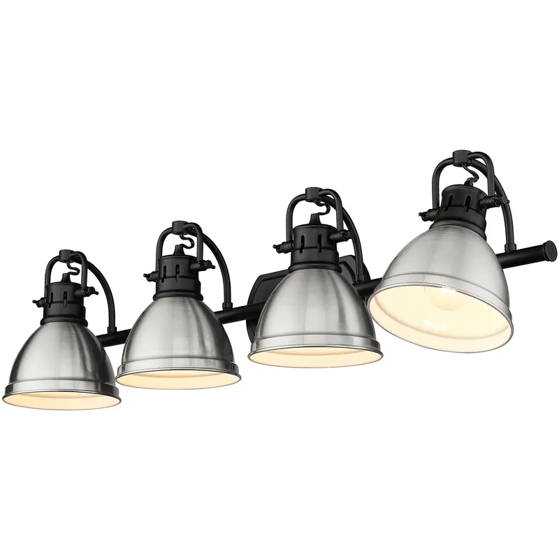 Yep Duncan Vanity Wall Light in Matte Black, Pewter