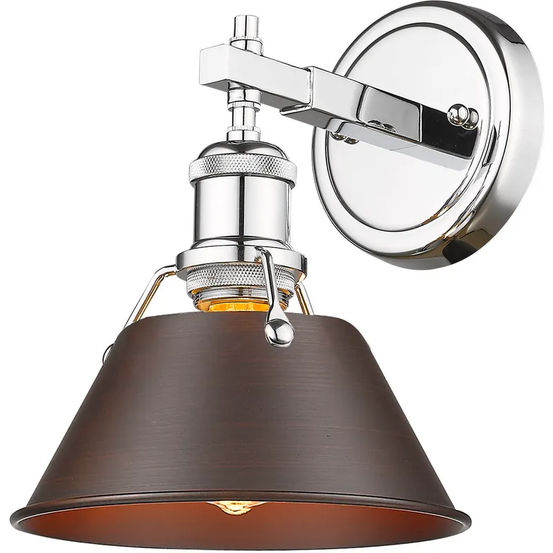 Yep Orwell Vanity Wall Light in Chrome, Rubbed Bronze