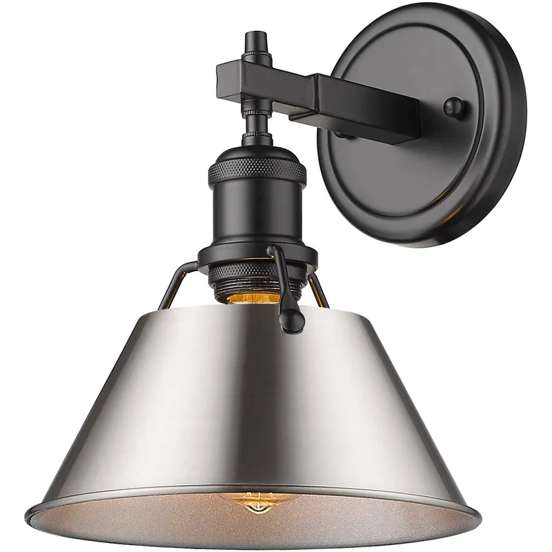 Yep Orwell Vanity Wall Light in Matte Black, Pewter