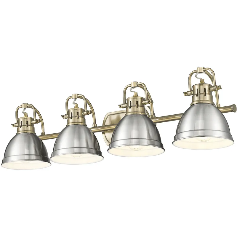 Yep Duncan Vanity Wall Light in Aged Brass, Pewter