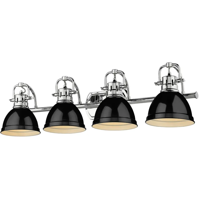 Yep Duncan Vanity Wall Light in Chrome, Black