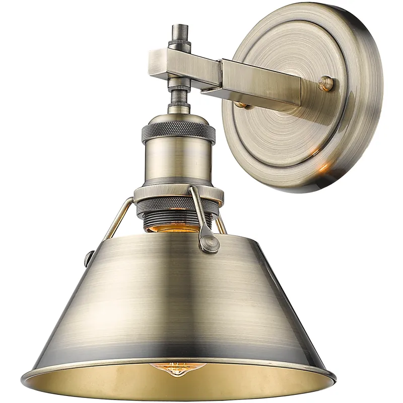 Yep Orwell Vanity Wall Light in Aged Brass