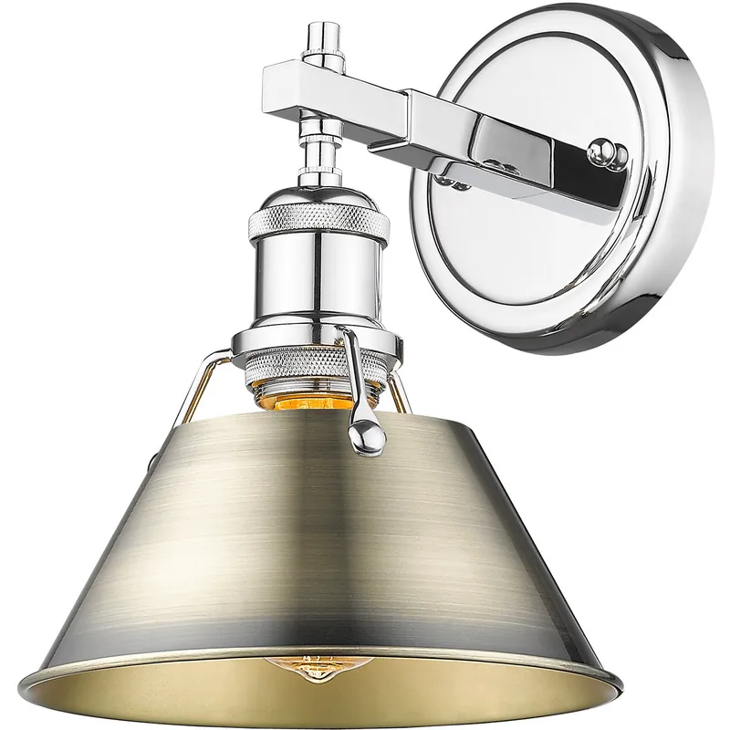 Yep Orwell Vanity Wall Light in Chrome, Aged Brass