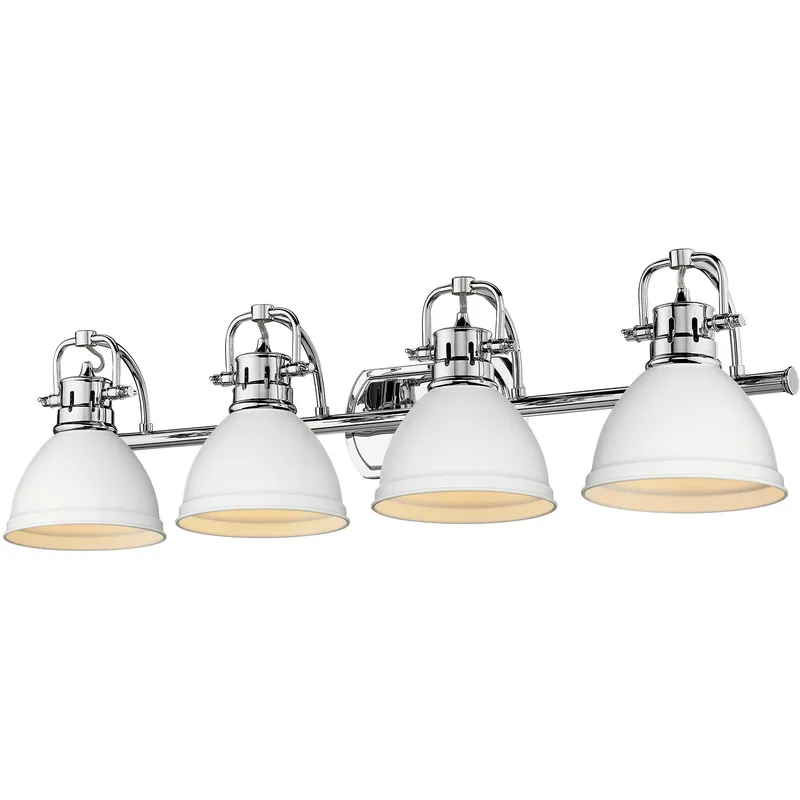 Yep Duncan Vanity Wall Light in Chrome, Matte White