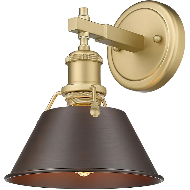 Yep Orwell Vanity Wall Light in Rubbed Bronze, Brushed Champagne Brass