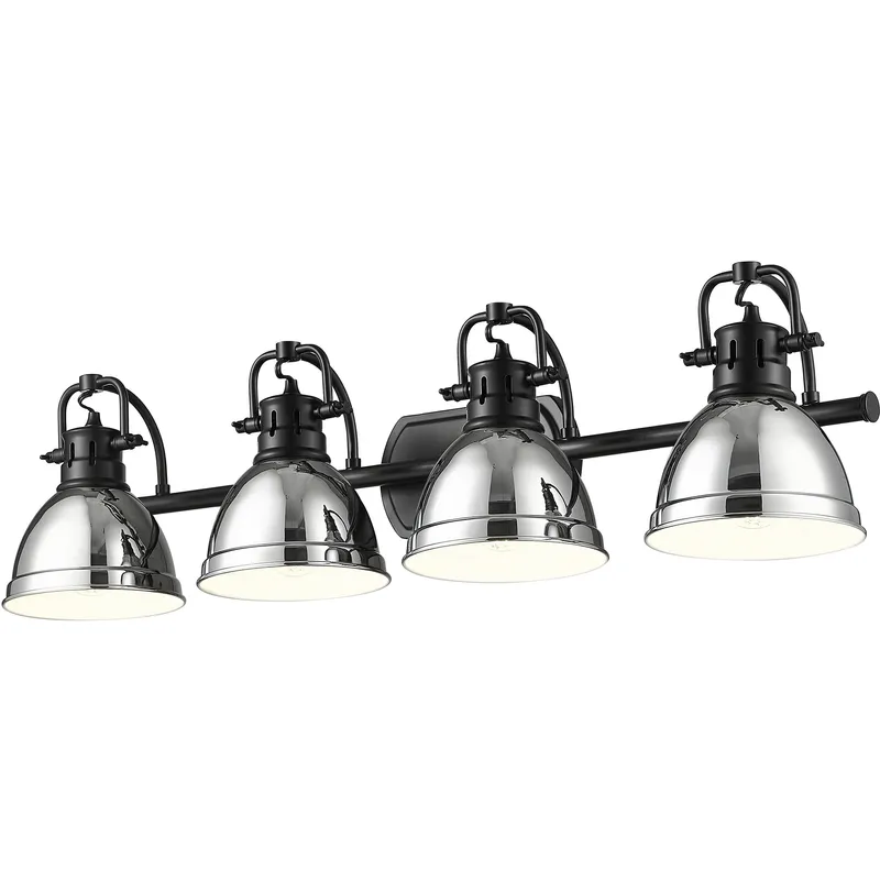 Yep Duncan Vanity Wall Light in Matte Black, Chrome