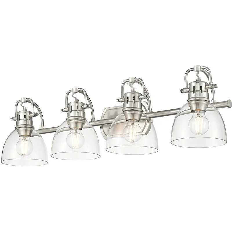 Yep Duncan Vanity Wall Light in Pewter, Clear Glass