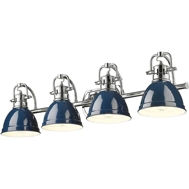 Yep Duncan Vanity Wall Light in Chrome, Navy