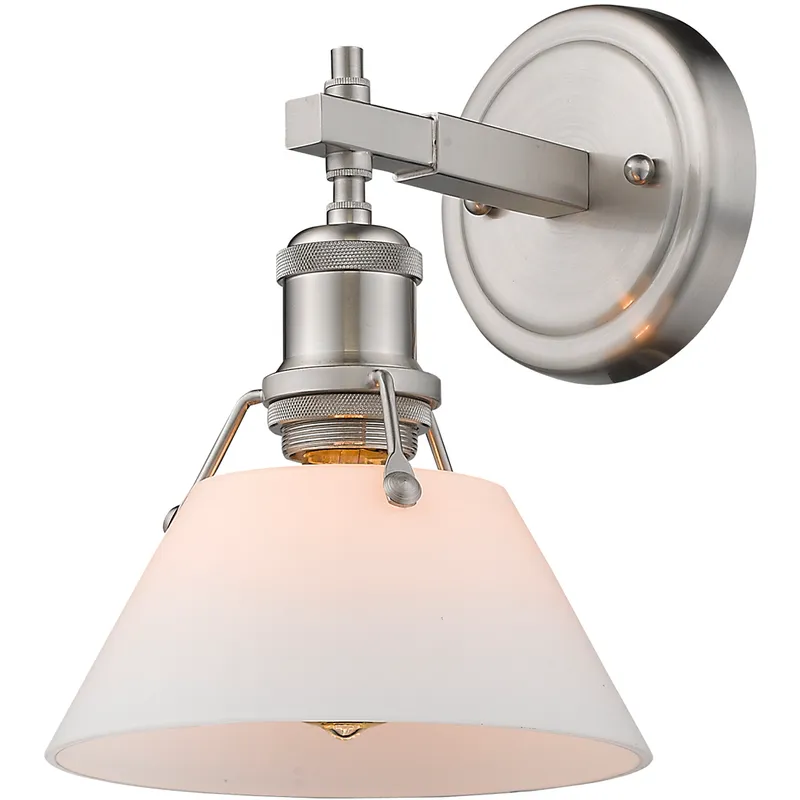 Yep Orwell Vanity Wall Light in Pewter, Opal Glass