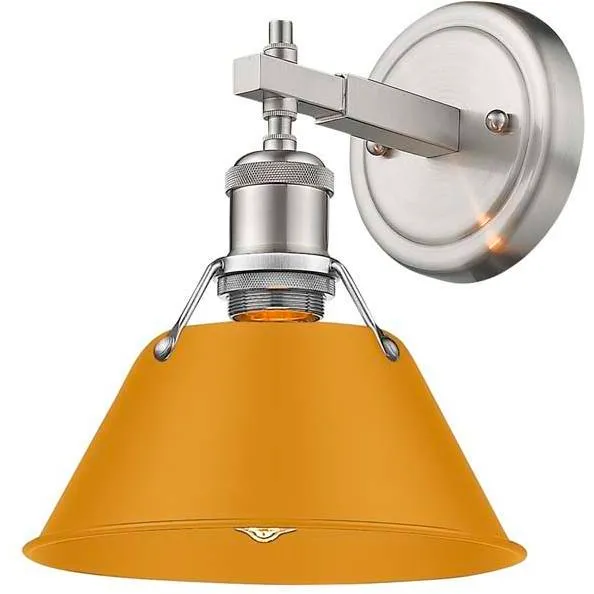 Yep Orwell Vanity Wall Light in Pewter, Auric Yellow